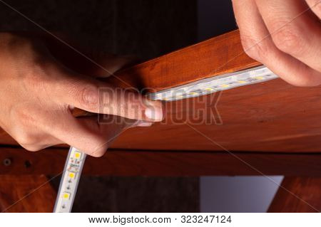 Installation Of Led Strip,installation Of Decorative Light Closeup