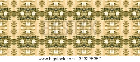 Ogee Seamless Texture. Ikat Pattern. Allover Organic Swimwear Design. Geo Ogee Tile.  Watercolor Han