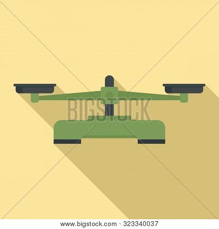 Retro Mechanical Scales Icon. Flat Illustration Of Retro Mechanical Scales Vector Icon For Web Desig