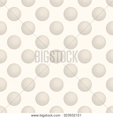 White Background With Seamless Color Golf Balls Pattern
