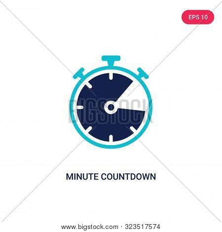 minute countdown icon in two color design style.