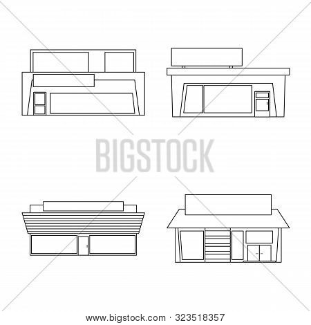 Vector Design Of Store And Market Sign. Set Of Store And Business Vector Icon For Stock.