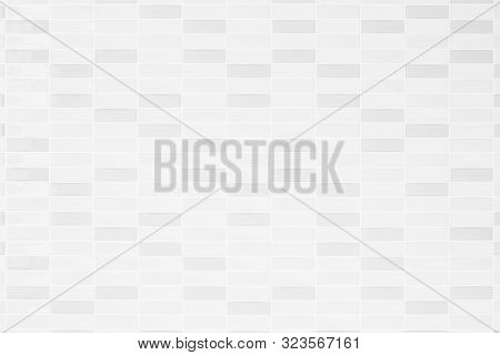 White Or Gray Ceramic Wall And Floor Tiles Abstract Background. Design Geometric Mosaic Texture For 