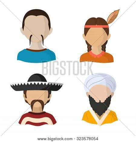 Isolated Object Of Nation And Race Sign. Collection Of Nation And User Vector Icon For Stock.