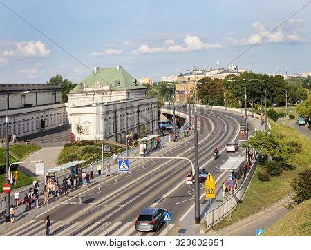 Warsaw, Poland - August 03, 2019: Grodzka Street Near The Old Town (stare Miasto), View From Above. 