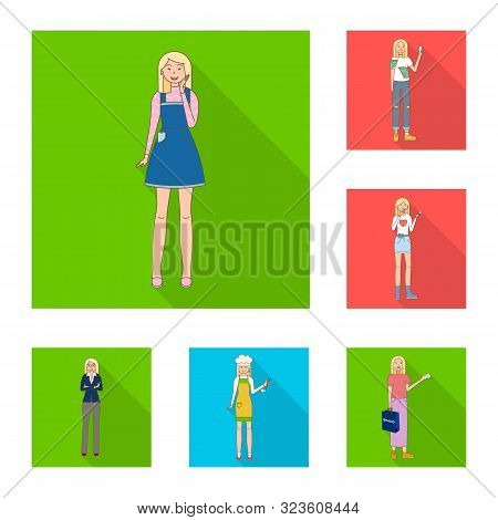 Vector Design Of Woman And Body Sign. Collection Of Woman And Style Stock Symbol For Web.