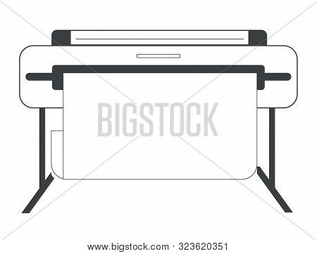 Inkjet Printer Or Plotter Printing Wide Format Large Banner