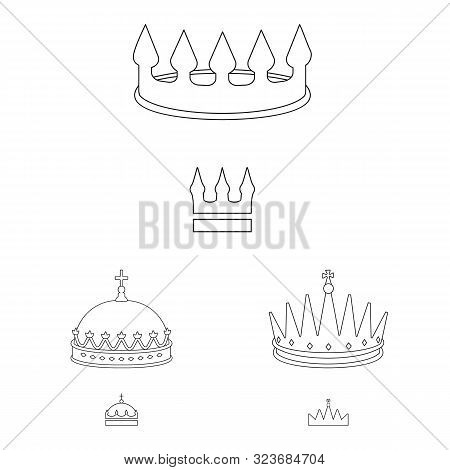 Vector Illustration Of Queen And Heraldic Logo. Set Of Queen And Vip Stock Vector Illustration.