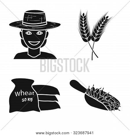 Vector Illustration Of Farm And Arable Icon. Set Of Farm And Farming Stock Symbol For Web.