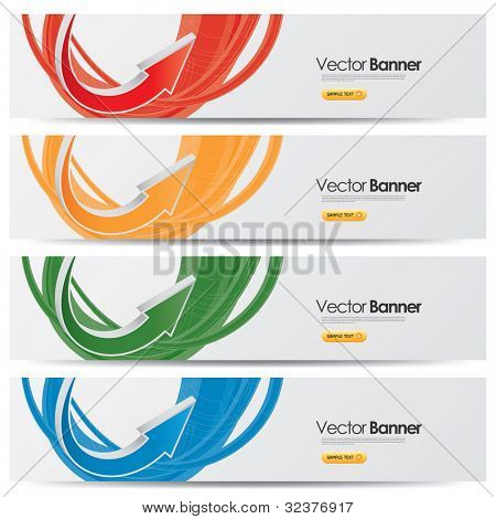 vector website banners, business success concept