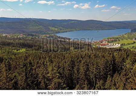 Panorama From The Lipno Reservoir Of The Vltava River On The Border Of The Czech Republic And Austri