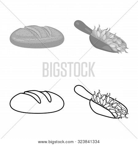 Isolated Object Of Farm And Arable Logo. Set Of Farm And Harvest Stock Symbol For Web.