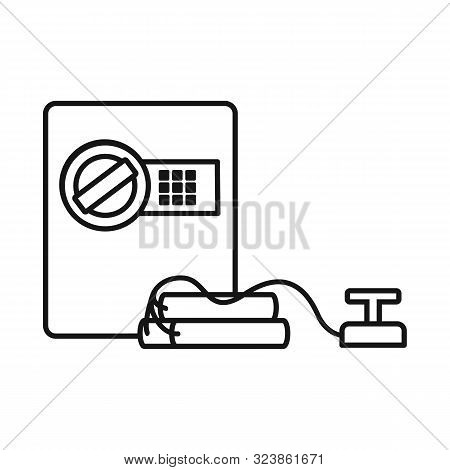 Vector Illustration Of Safe And Dynamite Icon. Set Of Safe And Bank Stock Vector Illustration.