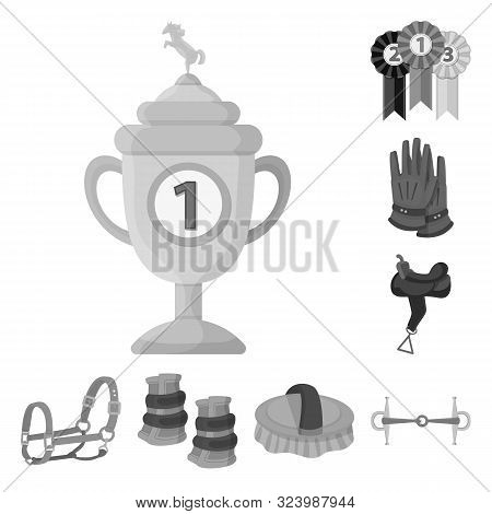 Vector Illustration Of Race And Horse Logo. Set Of Race And Racing Vector Icon For Stock.