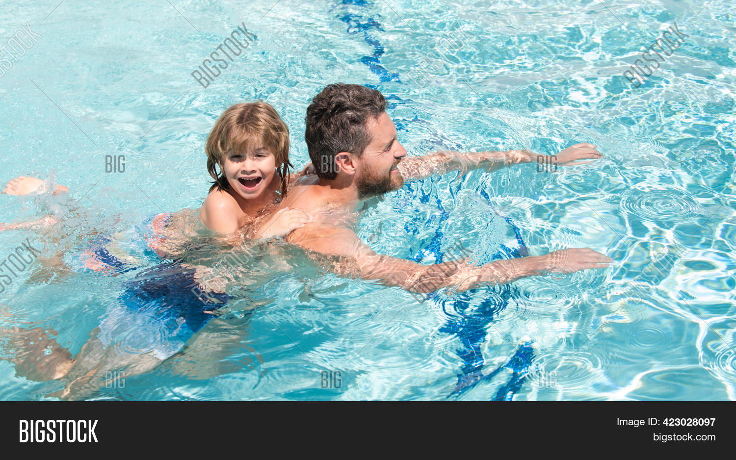 Father Son Swimming Image & Photo (Free Trial) | Bigstock