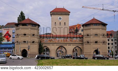 Isar Gate In The City Of Munich - City Of Munich, Germany - June 03, 2021