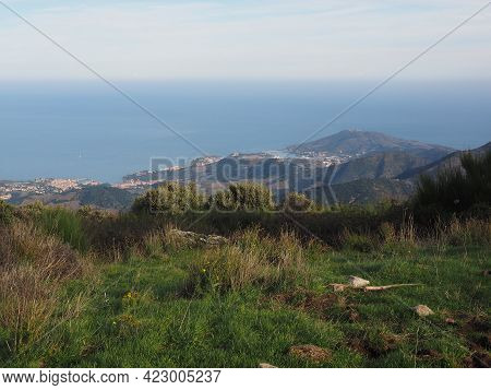 Wonderful Landscape Of The Coastline From The Massane Tower In South Of France