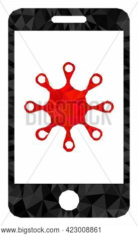 Low-poly Smartphone Infection Combined With Chaotic Filled Triangles. Triangle Smartphone Infection 