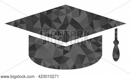 Low-poly Graduation Cap Combined With Randomized Filled Triangles. Triangle Graduation Cap Polygonal