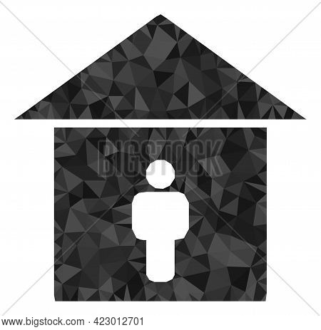 Low-poly Self Isolation Designed With Randomized Filled Triangles. Triangle Self Isolation Polygonal