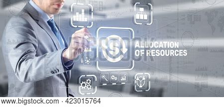 Allocation Of Resources. Marketing Planning Strategy Concept. Business Technology