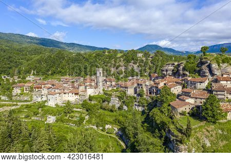 General View Of Rupit, A Medieval Village In The Middle Of Nature. Catalonia, Osona Spain