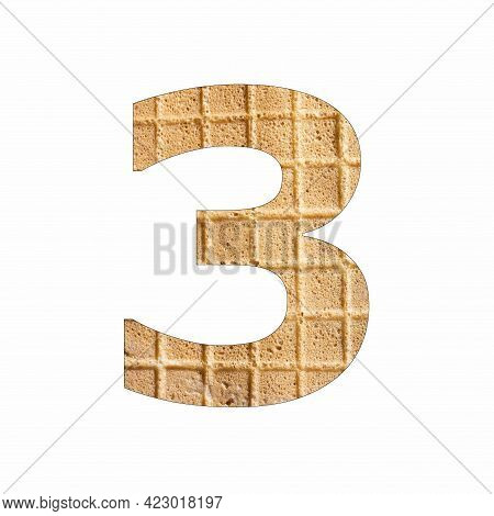 Number Digit Three - Wafer Close-up Texture