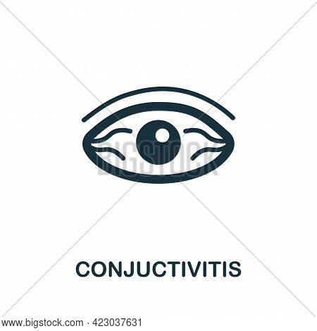 Conjuctivitis Icon. Monochrome Simple Element From Coronavirus Symptoms Collection. Creative Conjuct