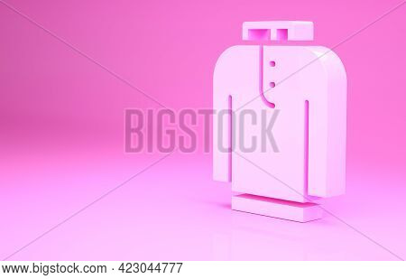Pink Shirt Kurta Icon Isolated On Pink Background. Minimalism Concept. 3d Illustration 3d Render