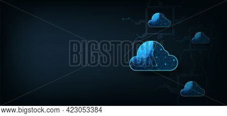 Cloud Computing Concept.cloud Storage With Data Protected Exchange  Cloud Computing, Big Data Center