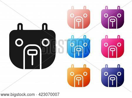 Black Bear Market Icon Isolated On White Background. Financial And Stock Investment Market Concept. 