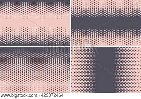 Hexagonal Pattern. Geometric Hexagon Halftone Abstract Background.