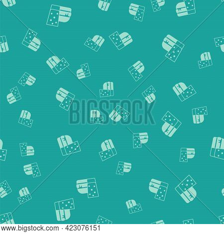 Green Burger Icon Isolated Seamless Pattern On Green Background. Hamburger Icon. Cheeseburger Sandwi