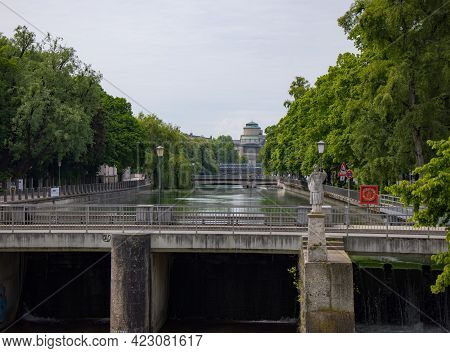 River Isar In Munich - Munich, Germany - June 03, 2021 - Munich, Germany - June 03, 2021
