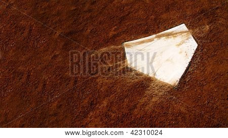 Home plate on baseball field with copy space