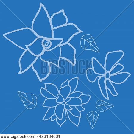 Plant Pattern Vector Illustration On A Dark Green Background