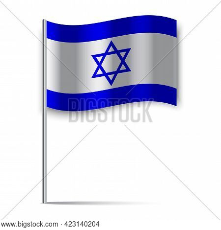 Israel Flag Stick. Travel Vector Icon. National Flag Graphic Design. Vector Illustration. Stock Imag