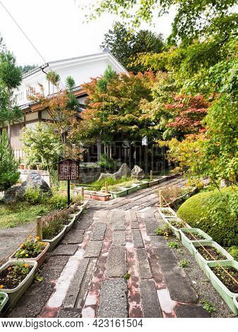 Kiso, Nagano Prefecture, Japan - October 23, 2017: On The Grounds Of Kozenji Temple