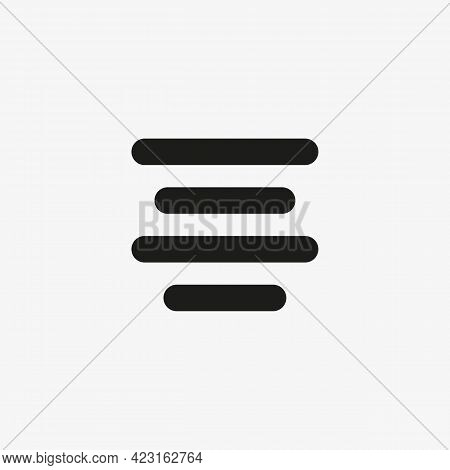 Center Alignment Vector Icon. Document Editor Button Sign For Web Site And Mobile App.