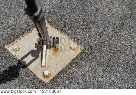 Detail Of A Boat Turnbuckle For Wire Rope Sling. Steel Turnbuckle, Fastening And Connections Concept