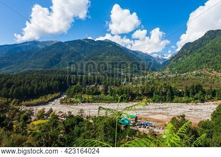 Beas River Bed Near Manali In Kullu Valley In Himachal Pradesh, India