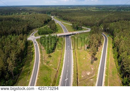 Highway A1 Via Baltica (between Vilnius, Riga And Tallinn), Road Section Next To Saulkrasti, Latvia,
