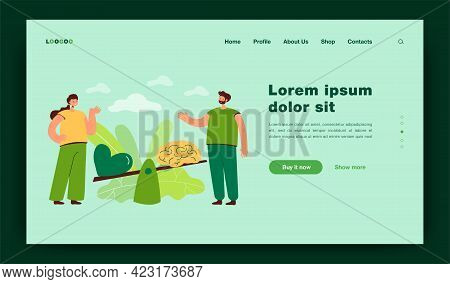 Two People Comparing Logic And Love With Seesaw Isolated Flat Vector Illustration. Cartoon Creative 