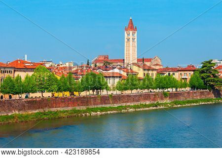 Basilica Di San Zeno Maggiore Is A Minor Basilica Church Of Verona, Veneto Region In Italy