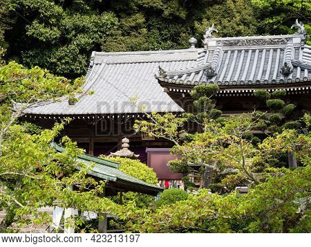 Matsuyama, Ehime Prefecture, Japan - April 10, 2018: On The Grounds Of Hantaji, Temple Number 50 Of 