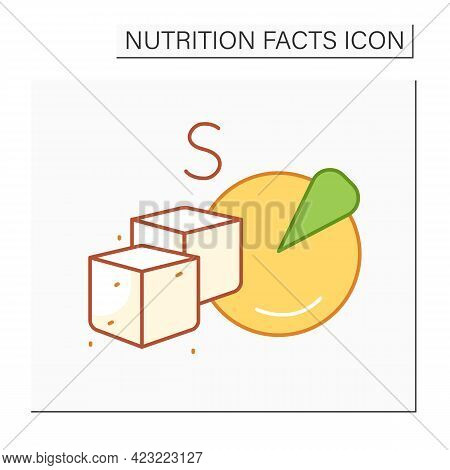 Total Sugar Color Icon. Sugar Carbohydrate. Macronutrients. Nutrition Facts. Healthy, Balanced Nutri