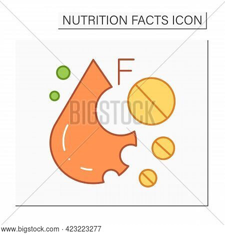 Monounsaturated Fat Color Icon. Linoleic Acid. Fatty Acid. Macronutrients. Nutrition Facts. Healthy,