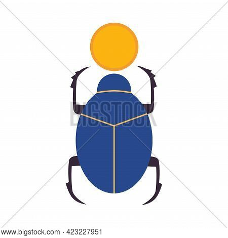 Kheper Or Scarab Beetle As Ancient Egyptian Religion Symbol Vector Illustration