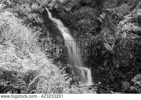 Long Exposure Of The Hollowbrook Waterfall On The South West Coastpath From Woody Bay To Heddons Mou