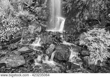 Long Exposure Of The Hollwbrook Waterfall On The South West Coastpath From Woody Bay To Heddons Mout